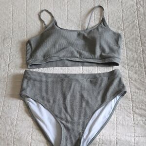 Sage Green Textured Bikini Set